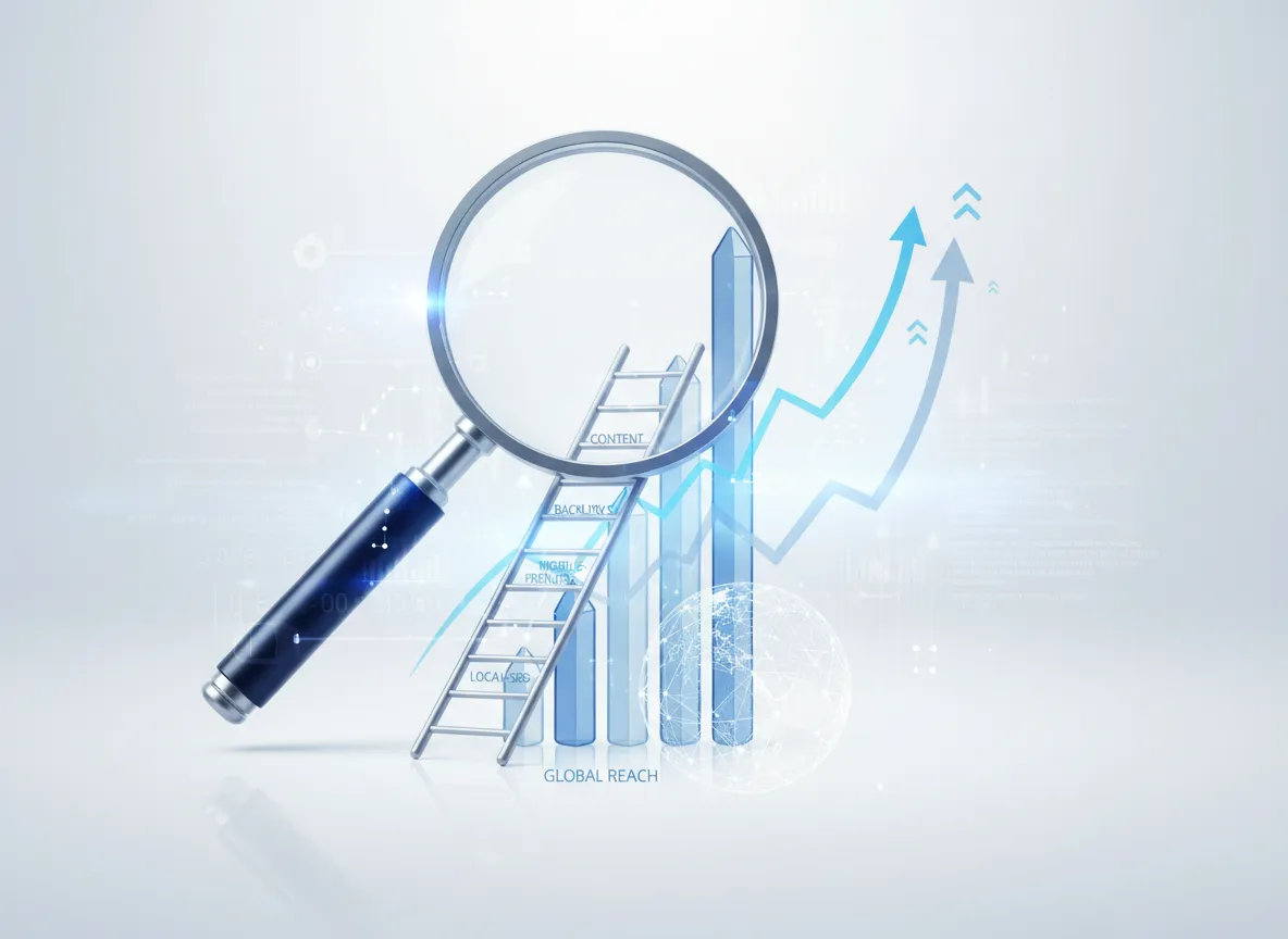 SEO optimization with search rankings and keyword research